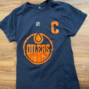 Women's Black and Orange NHL Tee Baby Tee